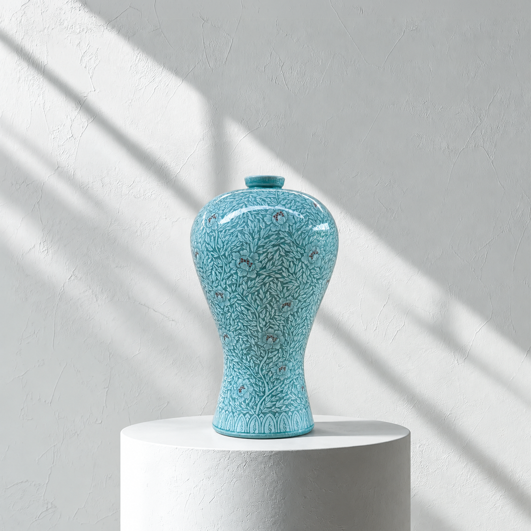 Seladon-Gefäß (Ho): Yeollimun Mixed-Clay Technik von Meisterhandwerker