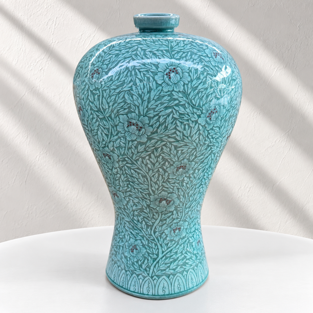 Seladon-Gefäß (Ho): Yeollimun Mixed-Clay Technik von Meisterhandwerker