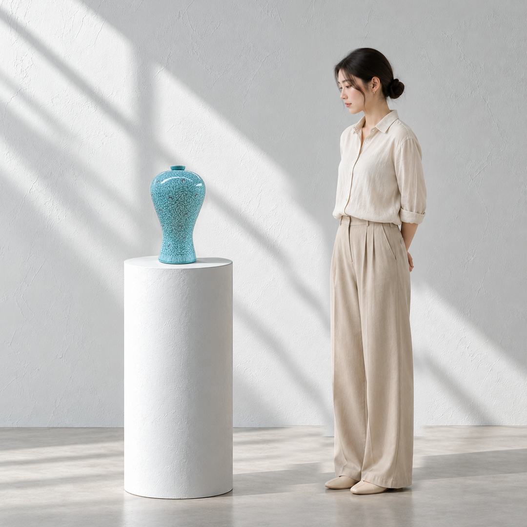Seladon-Gefäß (Ho): Yeollimun Mixed-Clay Technik von Meisterhandwerker