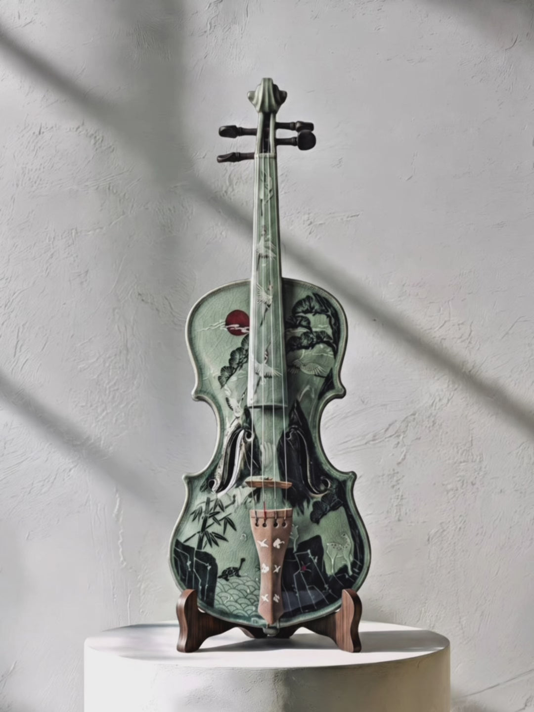 Celadon Violin: Ten Symbols of Longevity Motif, 2020