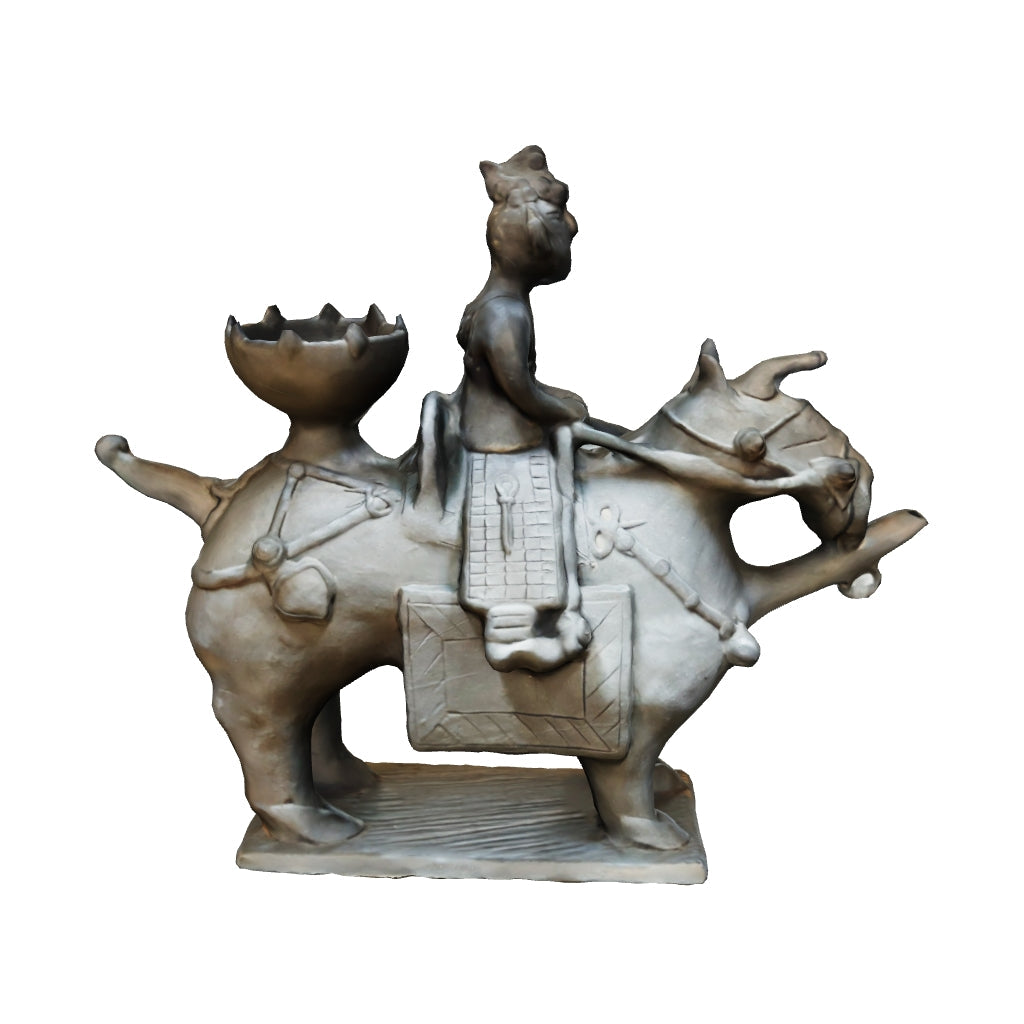 Silla Earthenware: Paired Horse-and-Rider Vessels with Master and Attendant Figures