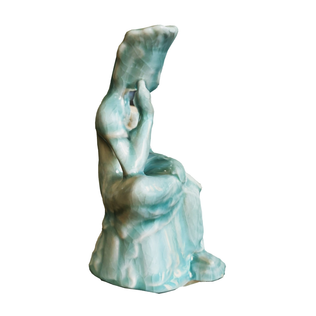 Celadon Statue: Bodhisattva in Deep Contemplation