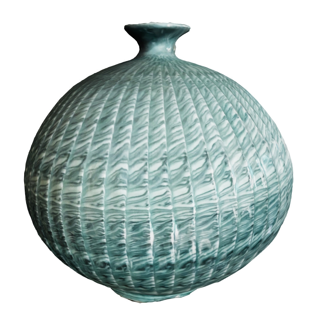 Celadon Vase (Ho): Yeollimun Mixed-Clay Technique by Master Artisan