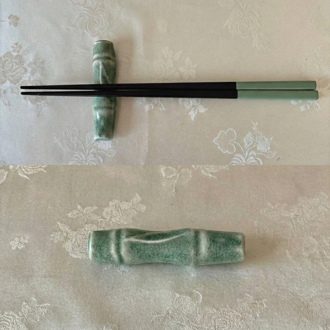 Traditional Korean bamboo Design Celadon Chopstick Rest 