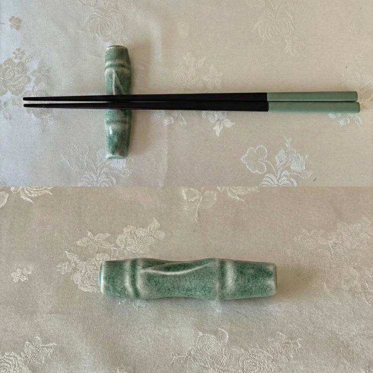 Traditional Korean bamboo Design Celadon Chopstick Rest 
