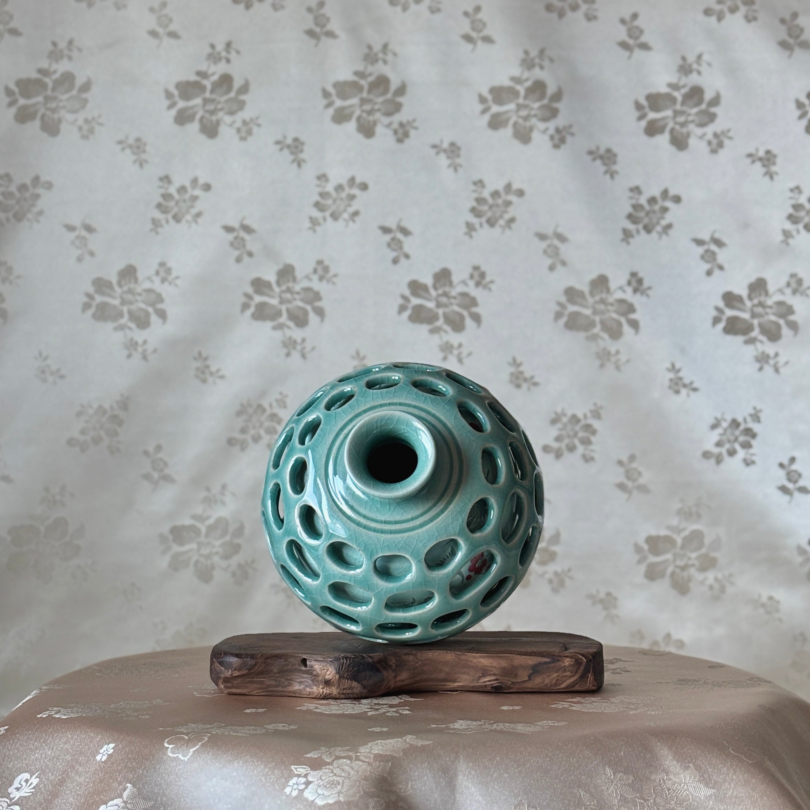 double wall vase celadon