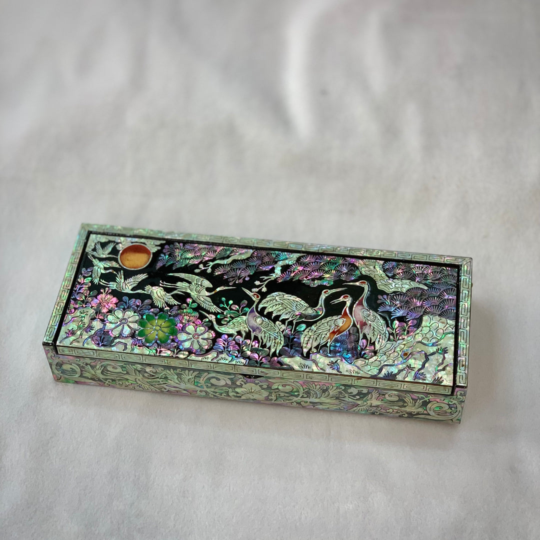 Mother of Pearl Jewelry Box and Pencil Case with Pattern of Longevity Symbols (자개 장생문 필함)