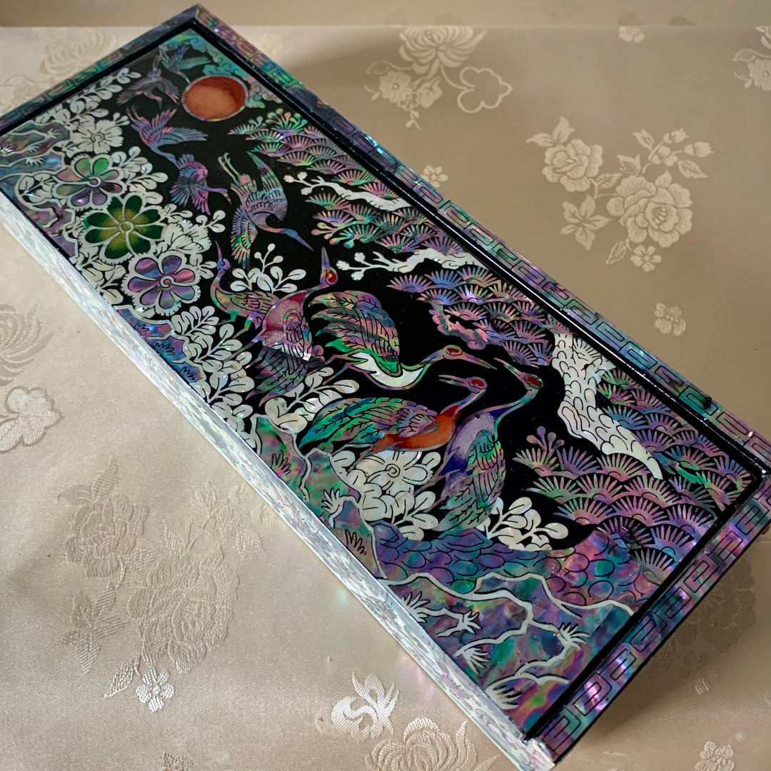 Mother of Pearl Jewelry Box and Pencil Case with Pattern of Longevity Symbols (자개 장생문 필함)