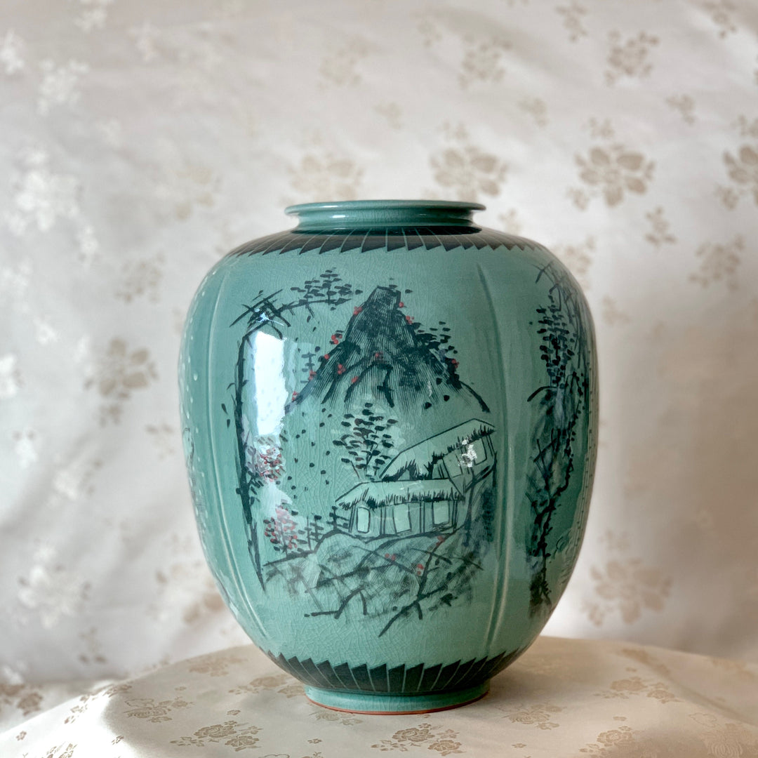 Celadon Vase with Four Seasons