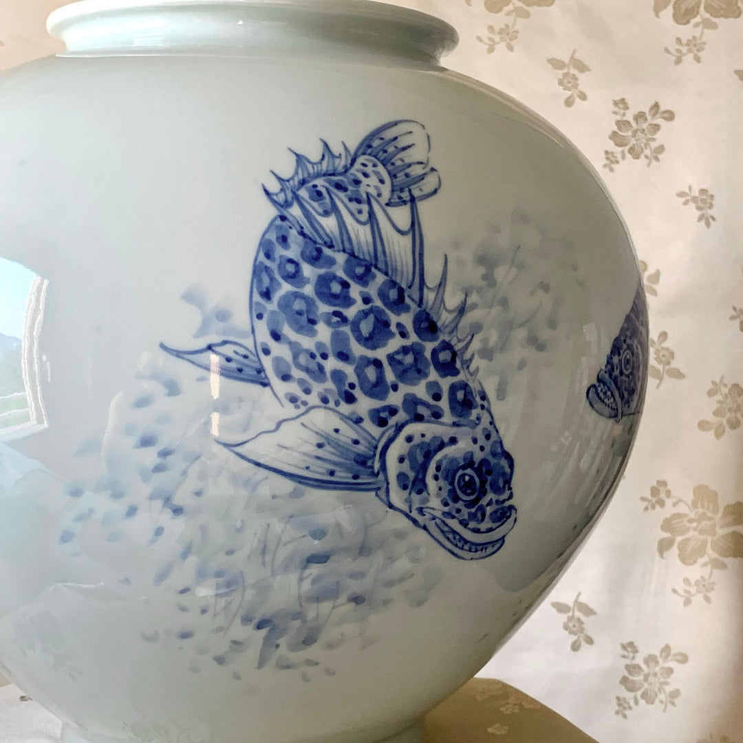 唯一無二の韓国白磁百子花瓶 マンダリンフィッシュ