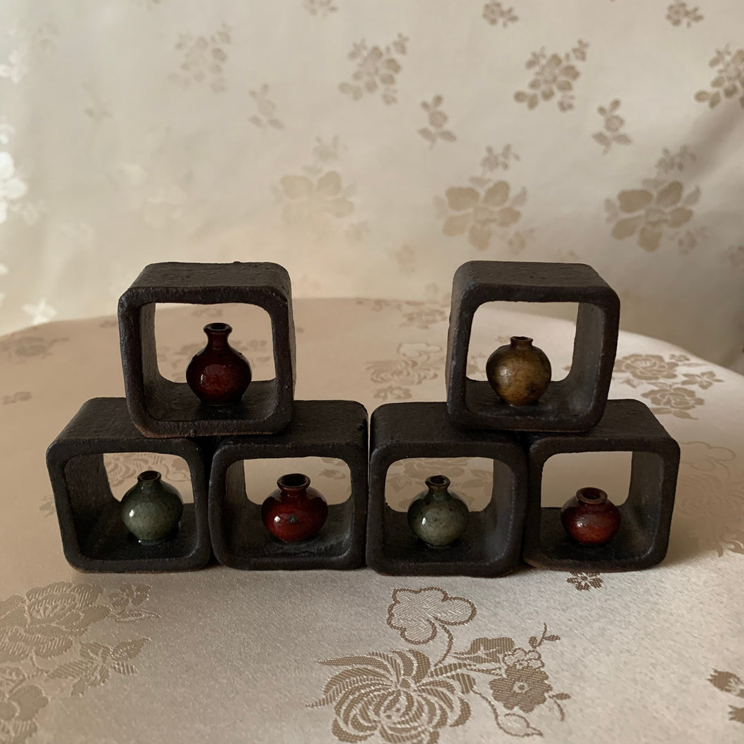 Cute Korean pottery handmade miniature set- 6 pieces