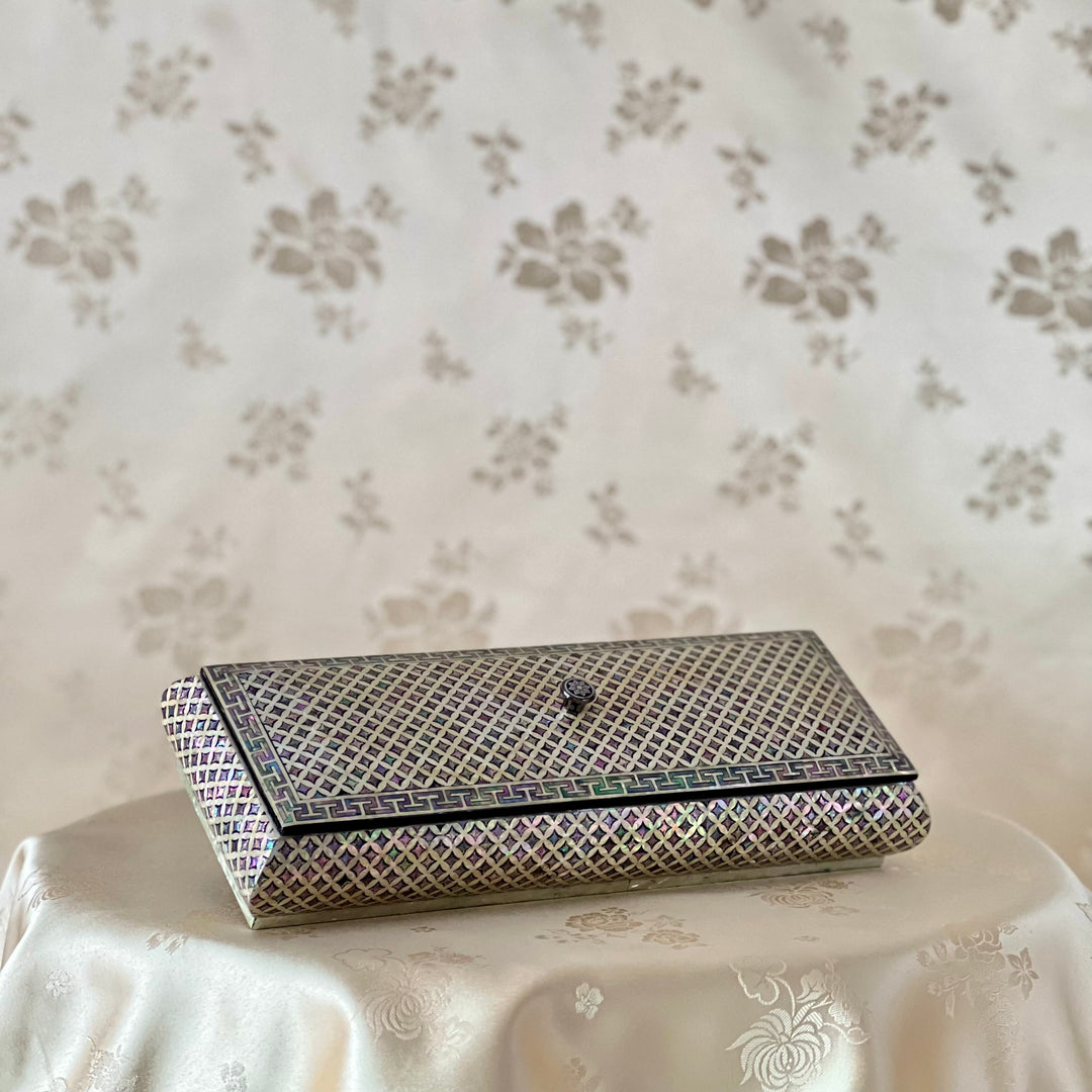 Mother of Pearl Jewelry or Cutlery Box with Chilbo Pattern (자개 칠보문 수저함)