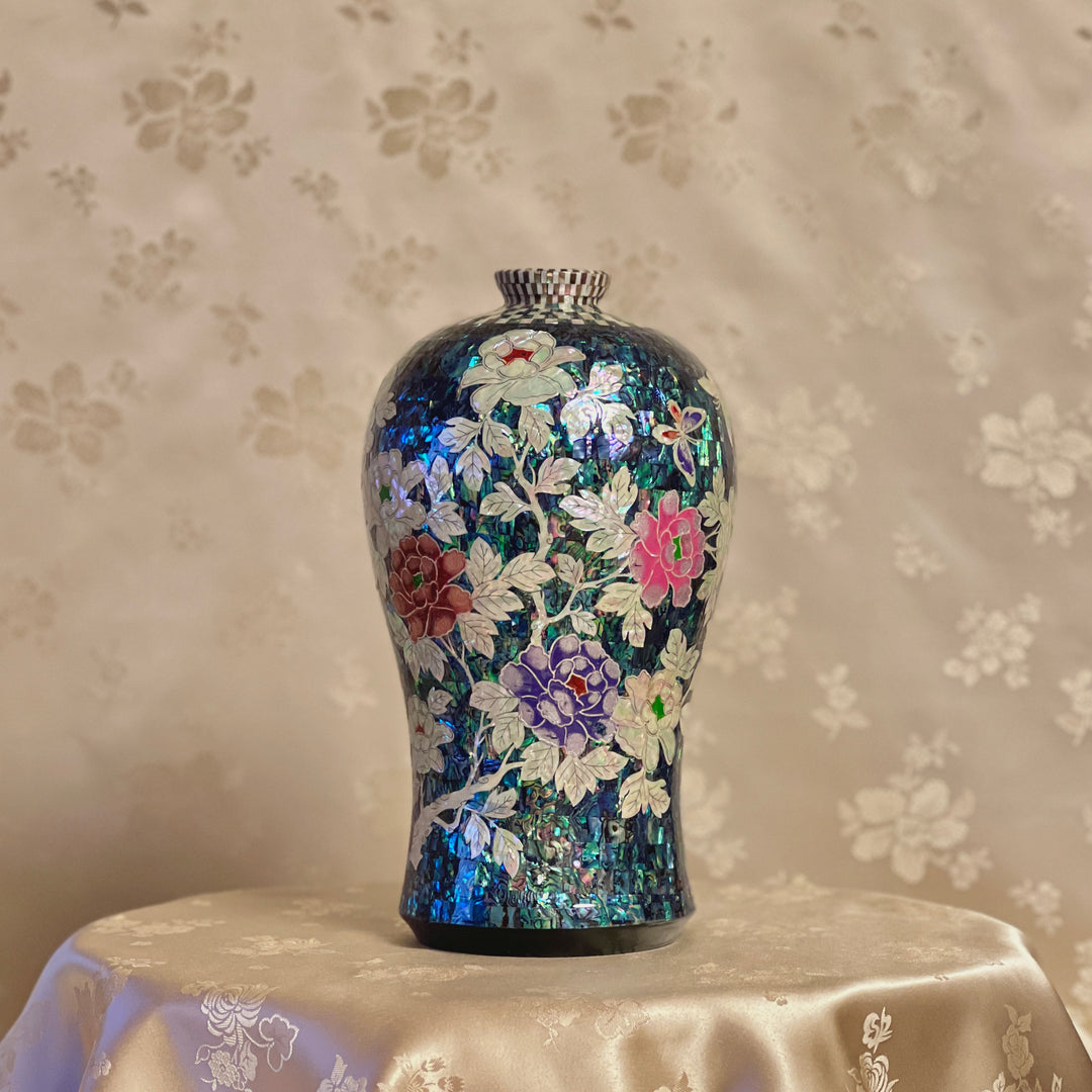 LIMITIERTE AUFLAGE Handgefertigtes Keramikvasen-Set mit Perlmutt als Geschenk zum Geburtstag und Jahrestag